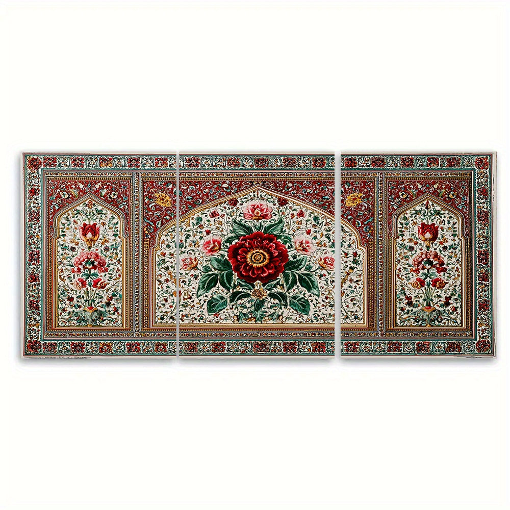 3pcs, 2D Flat Framed wall art - 40.64x60.96 cm, Set of 3 Pakistan Posters, Pakistan Travel Prints, Islamic Travel Art, Floral Wall Art, Arabic Art Poster, Pakistani Decor, Pakistani Gift627An03615