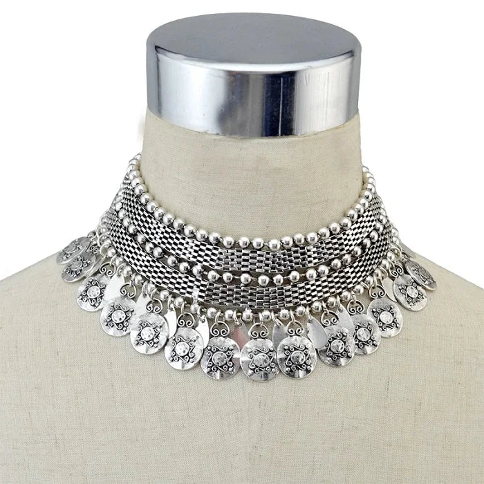 Turkish Ethnic Coin Choker Necklace