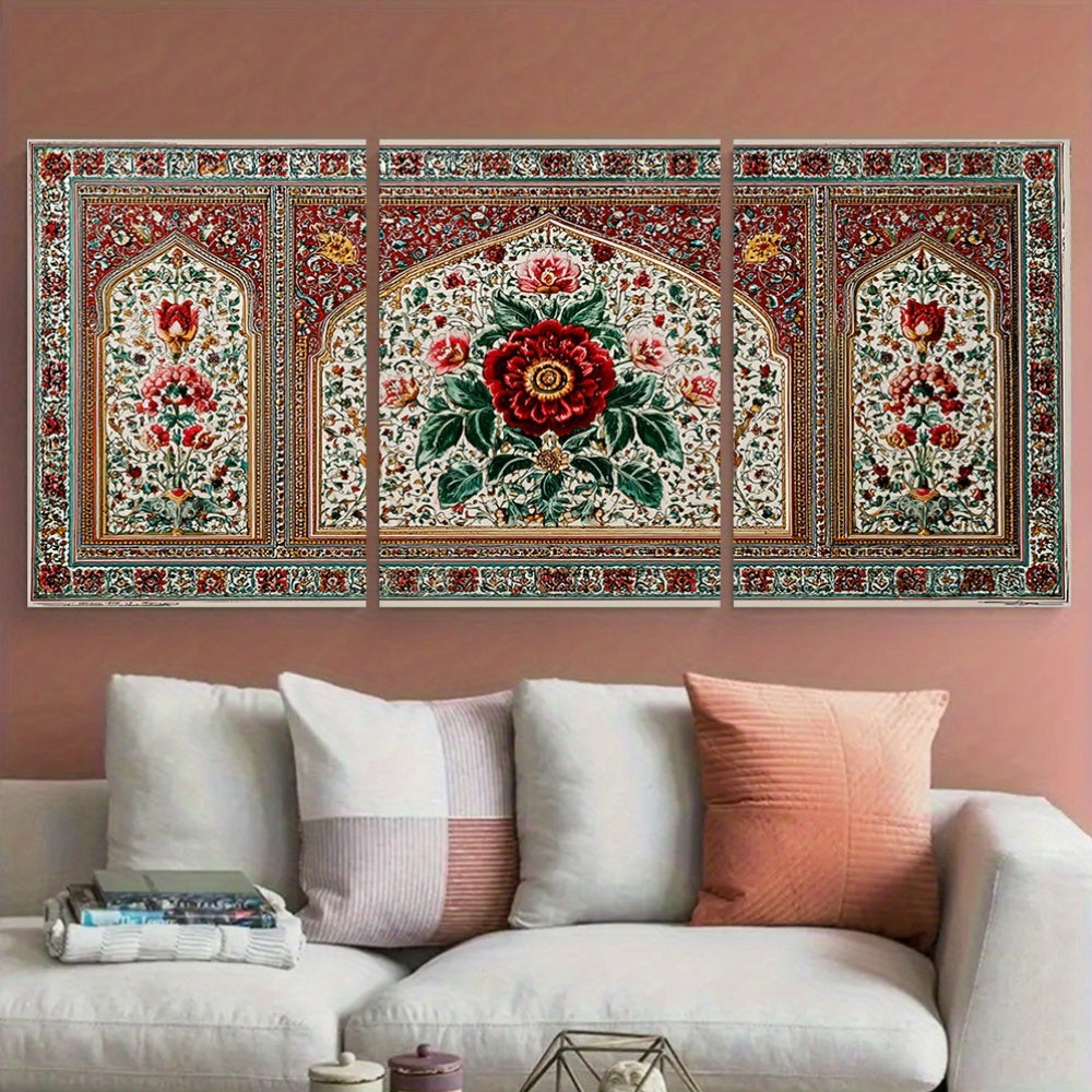 3pcs, 2D Flat Framed wall art - 40.64x60.96 cm, Set of 3 Pakistan Posters, Pakistan Travel Prints, Islamic Travel Art, Floral Wall Art, Arabic Art Poster, Pakistani Decor, Pakistani Gift627An03615