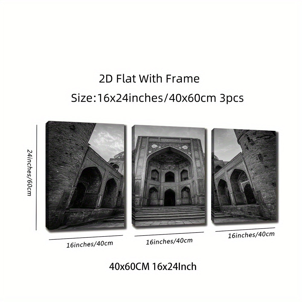 3pcs, 2D Flat Framed wall art - 40.64x60.96 cm, Set of 3 Karachi Posters, Pakistan Travel Prints, Karachi Travel Art, Islamic Wall Art, Islamic Travel Posters, Muslim Gift, Pakistani Decor627An16937
