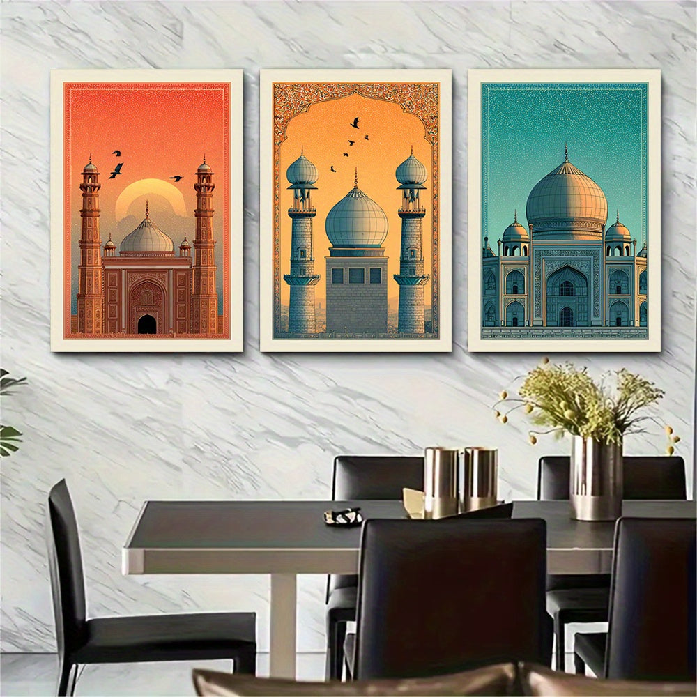 3pcs, 2D Flat Framed wall art - 40.64x60.96cm, Set of 3 Karachi Posters, Pakistan Travel Prints, Karachi Travel Art, Islamic Wall Art, Islamic Travel Posters, Muslim Gift, Pakistani Decor, 2D Flat