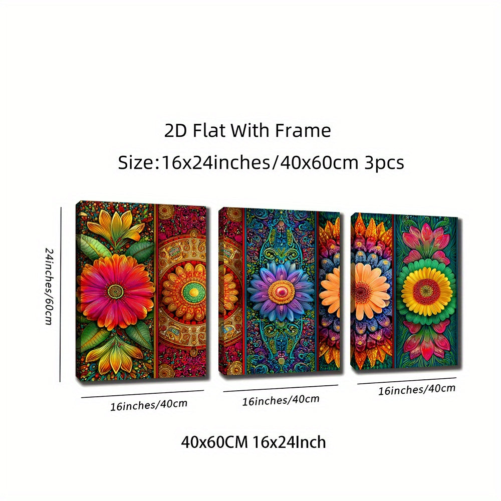 3pcs, 2D Flat Framed wall art - 40.64x60.96 cm, Set of 3 Pakistan Posters, Pakistan Travel Prints, Islamic Travel Art, Floral Wall Art, Arabic Art Poster, Pakistani Decor, Pakistani Gift, 2D Flat