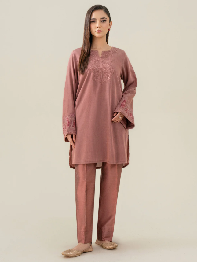 Limelight: Raw Silk Co-Ord Set-Embroidered (Pret)