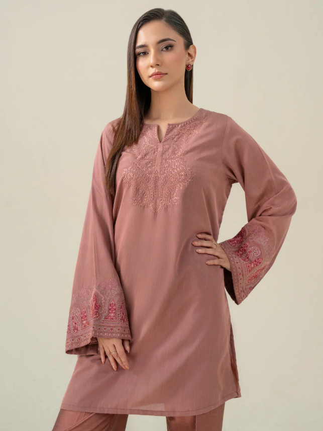 Limelight: Raw Silk Co-Ord Set-Embroidered (Pret)