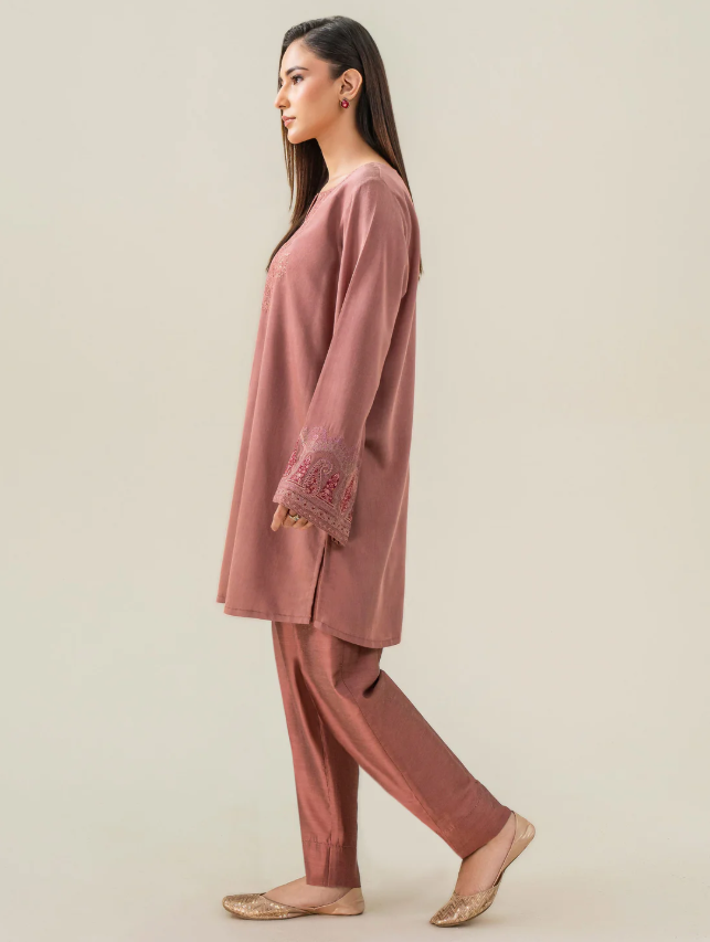 Limelight: Raw Silk Co-Ord Set-Embroidered (Pret)