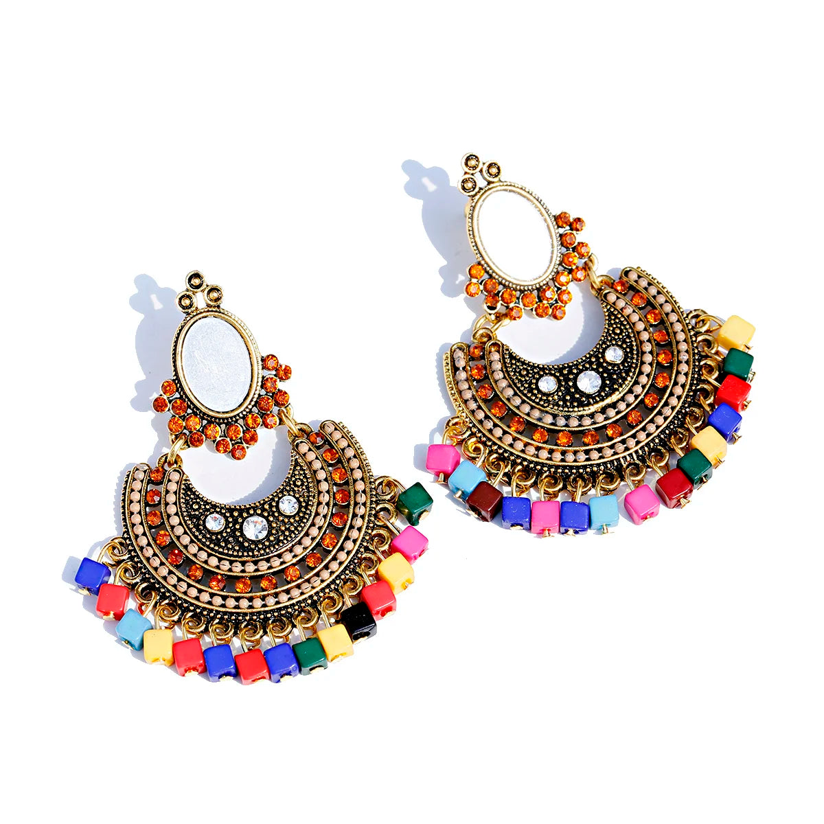 Beads Tassel Earrings Vintage Jhumka