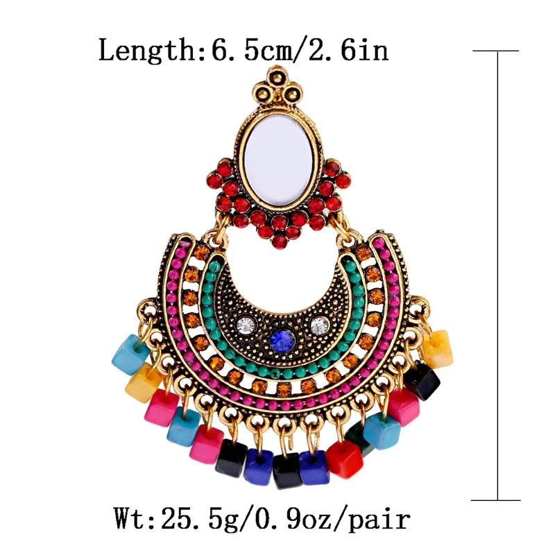 Beads Tassel Earrings Vintage Jhumka