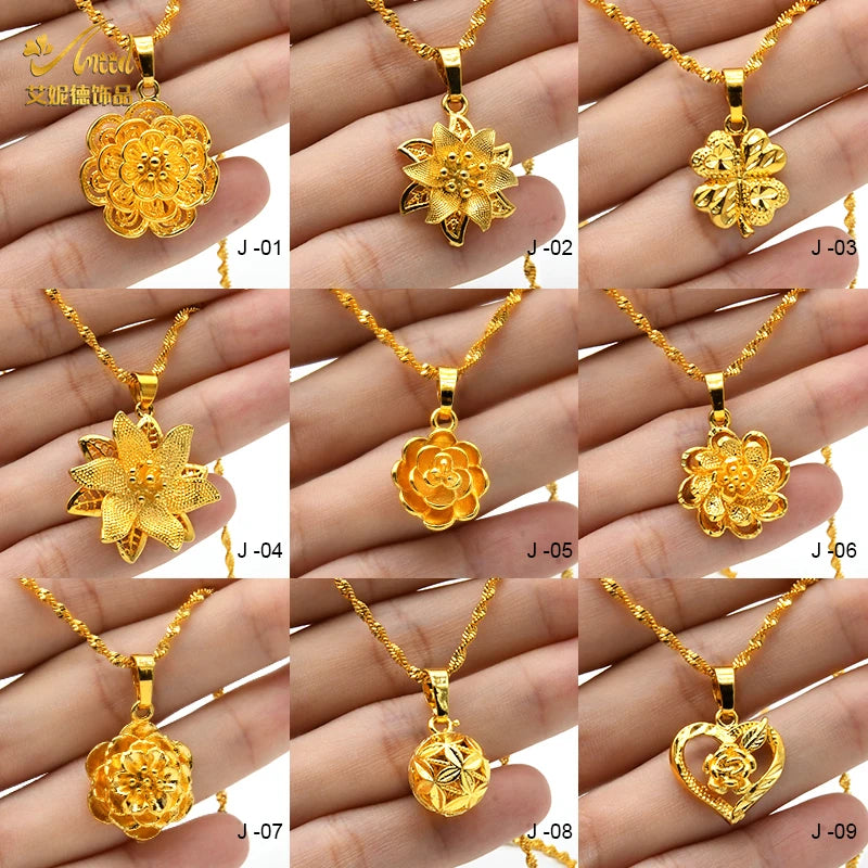 Golden Necklace with Pendant