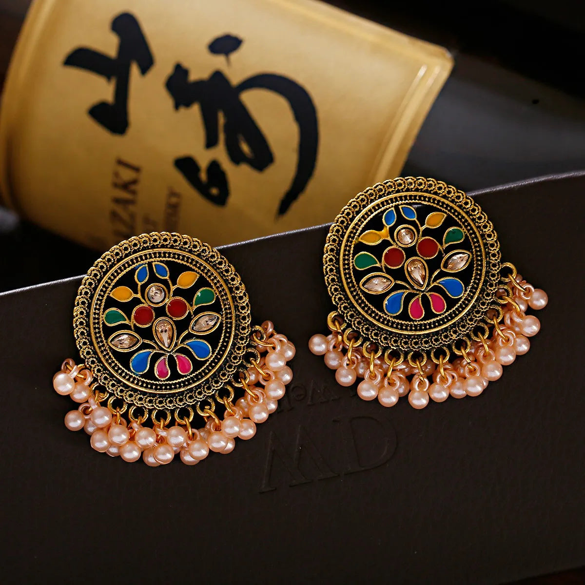 Beads Tassel Earrings Vintage Jhumka