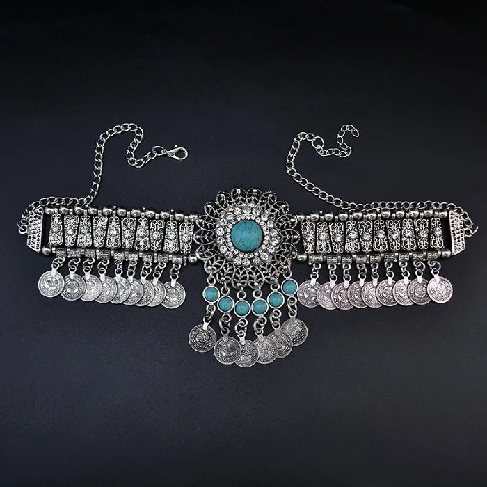 Turkish Ethnic Coin Choker Necklace