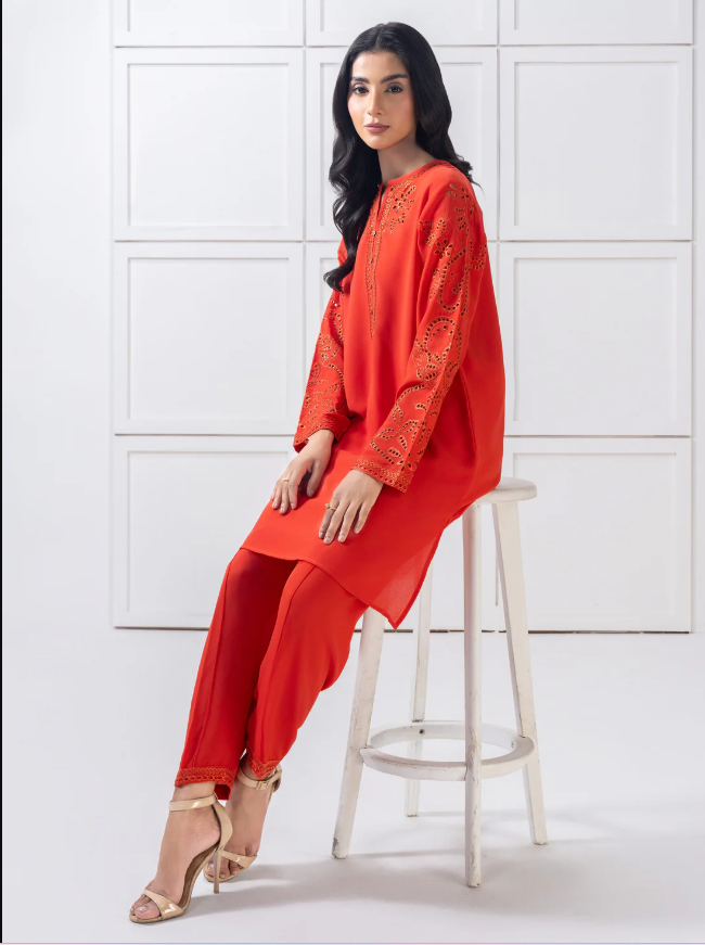 Limelight: Grip Co-Ord Set-Embroidered (Pret)