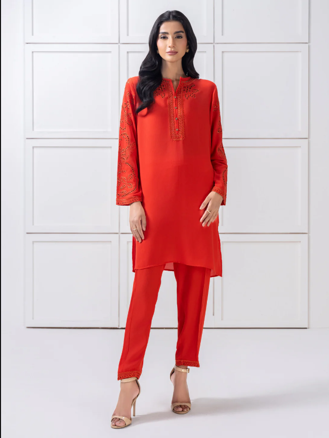 Limelight: Grip Co-Ord Set-Embroidered (Pret)
