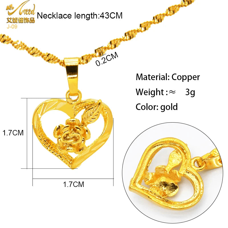 Golden Necklace with Pendant