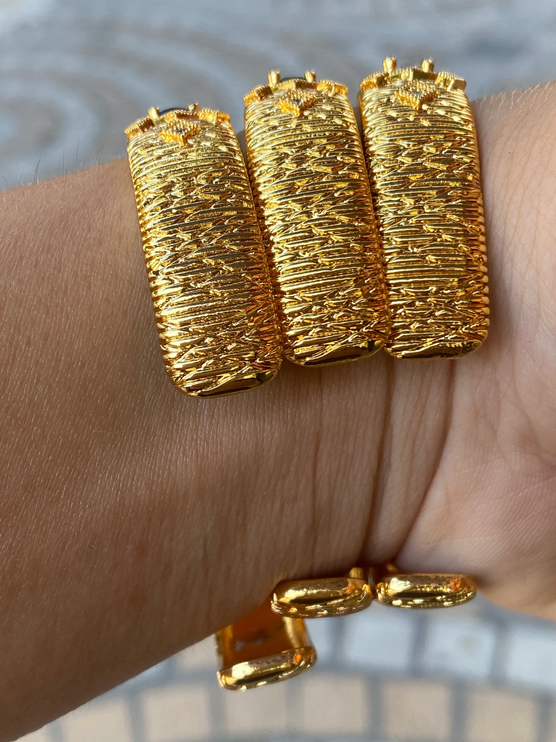 Brass Nickel 22k Gold Plated Bracelet