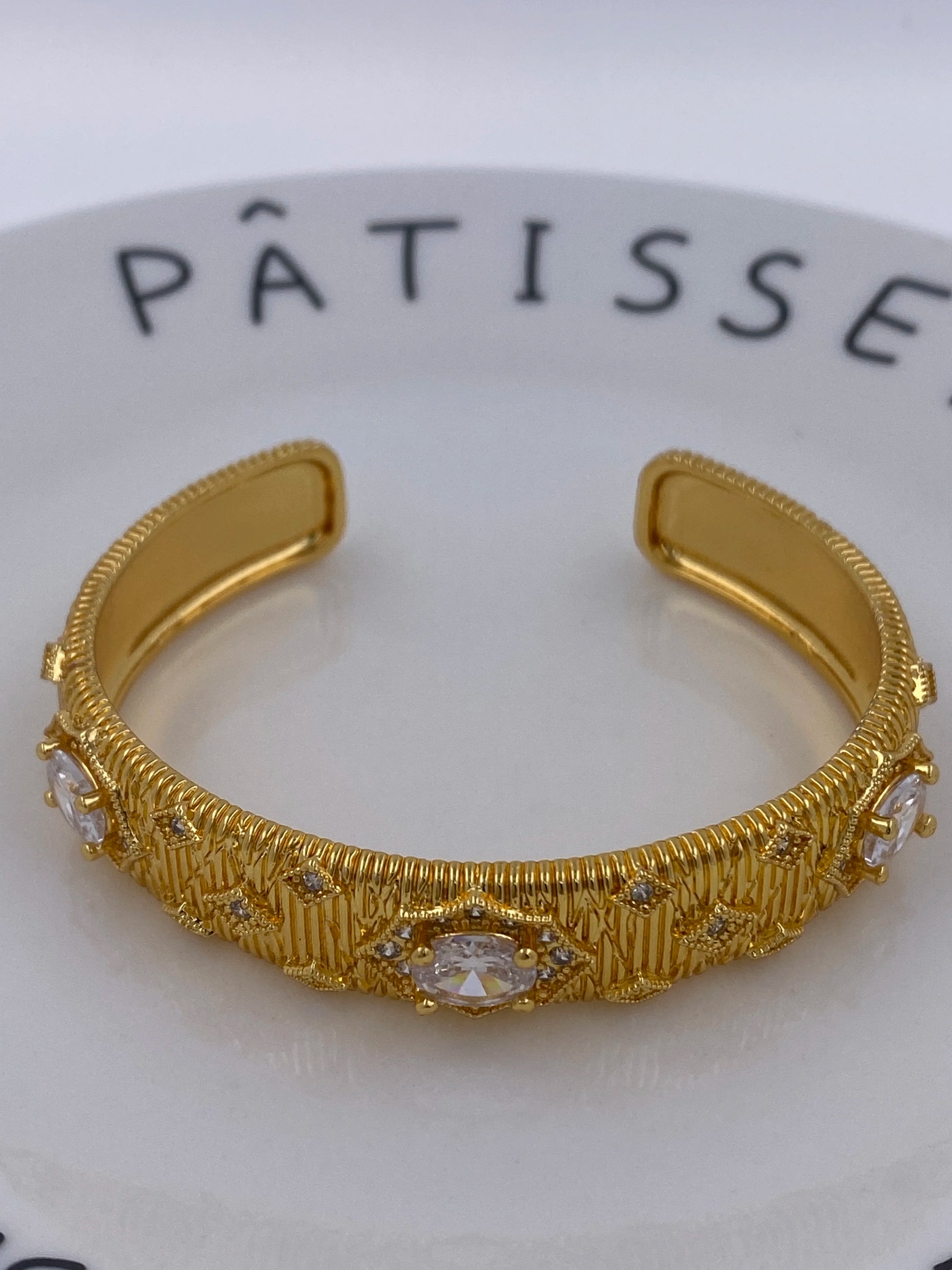 Brass Nickel 22k Gold Plated Bracelet
