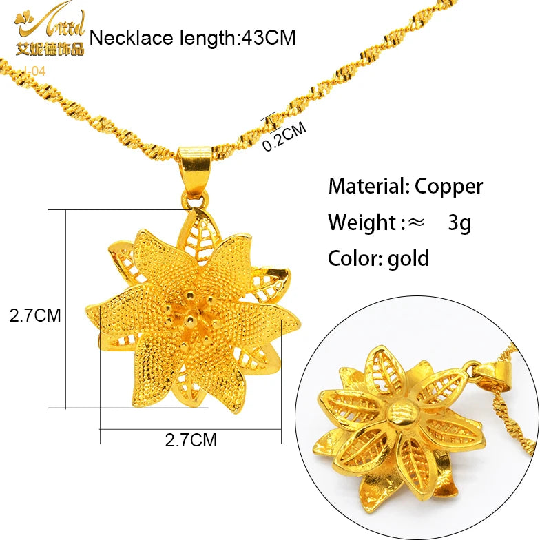 Golden Necklace with Pendant