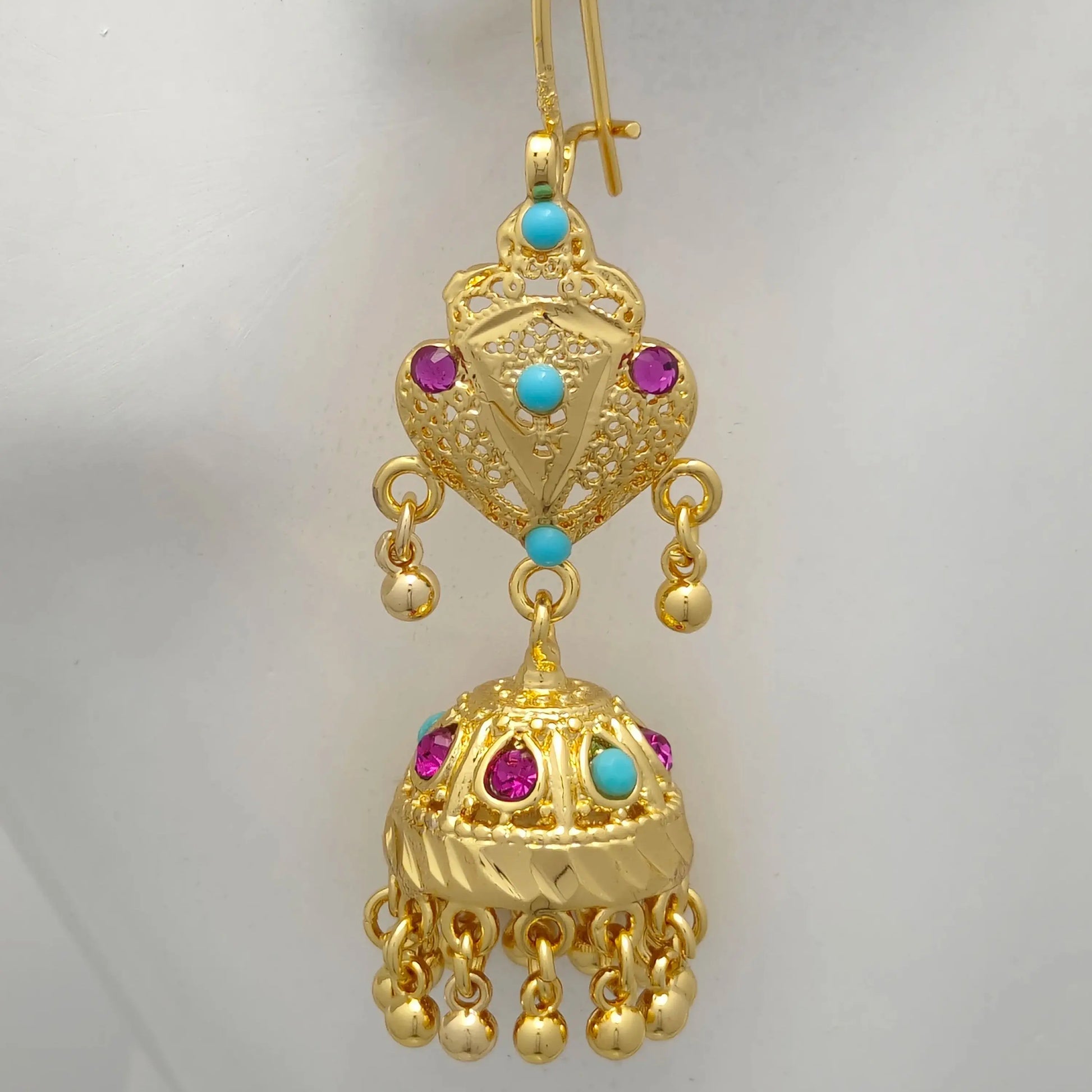 24k Gold Plated Hanging Earrings Jhumka
