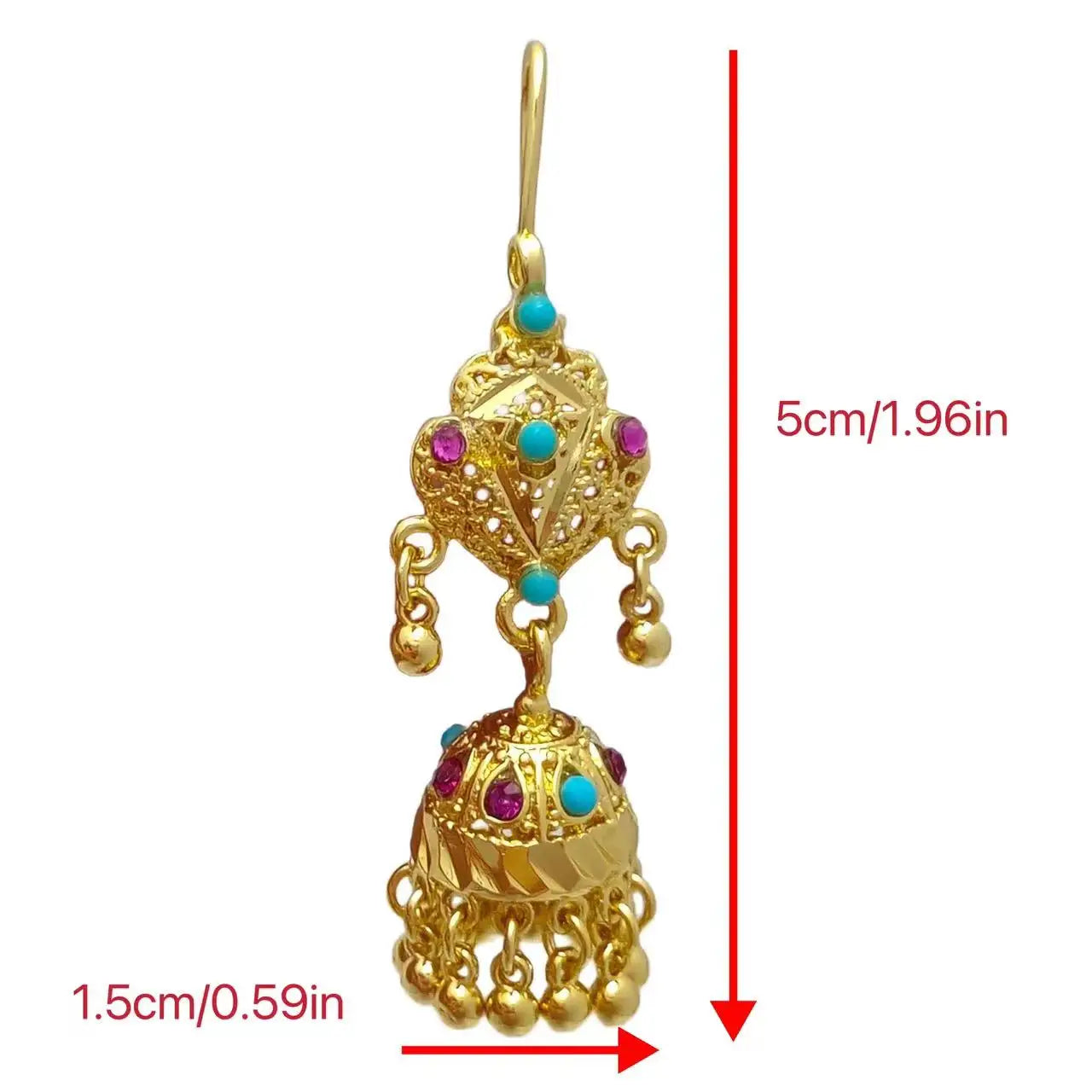 24k Gold Plated Hanging Earrings Jhumka