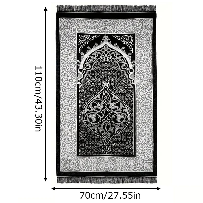 3Pcs/Set Prayer Rug+ Prayer Beads +Bag Islamic Muslim Tassel Tapestry Ramadan Gifts Portable Travel Prayer Blanket Mat