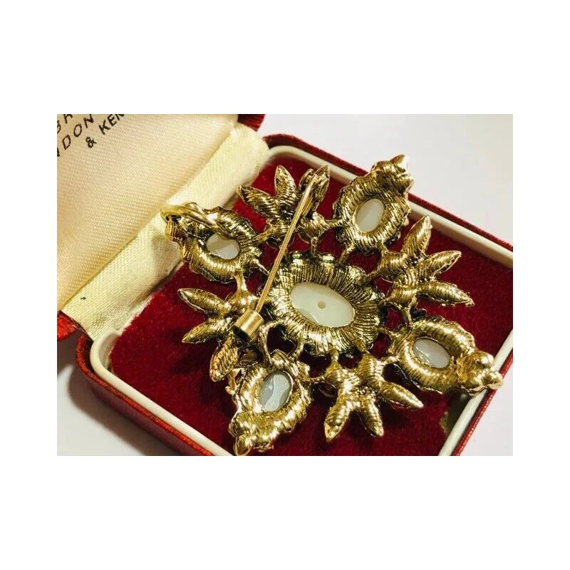 Baroque Style Bridal Crystal Pearl Cross Brooch / Pendant Shawl Pin