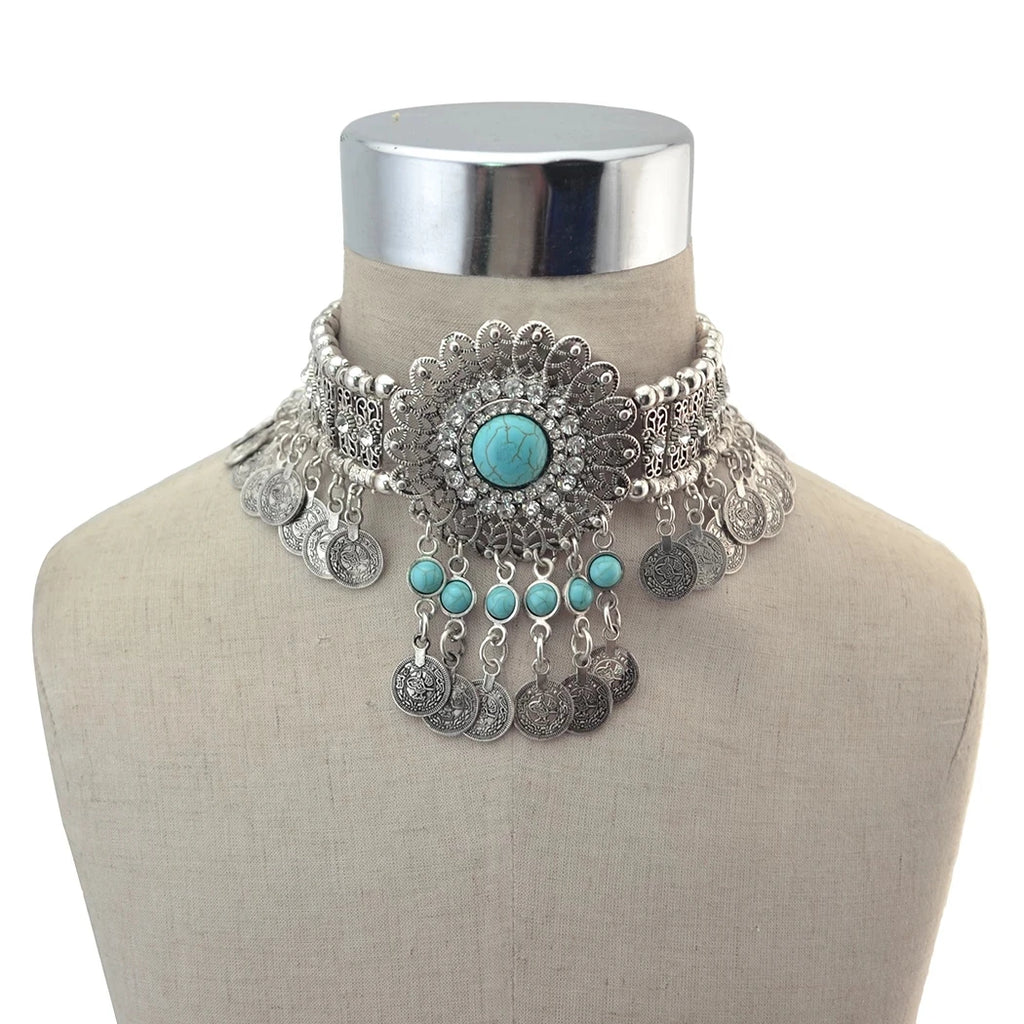 Turkish Ethnic Coin Choker Necklace