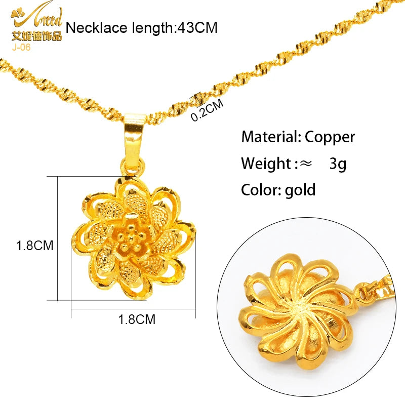 Golden Necklace with Pendant