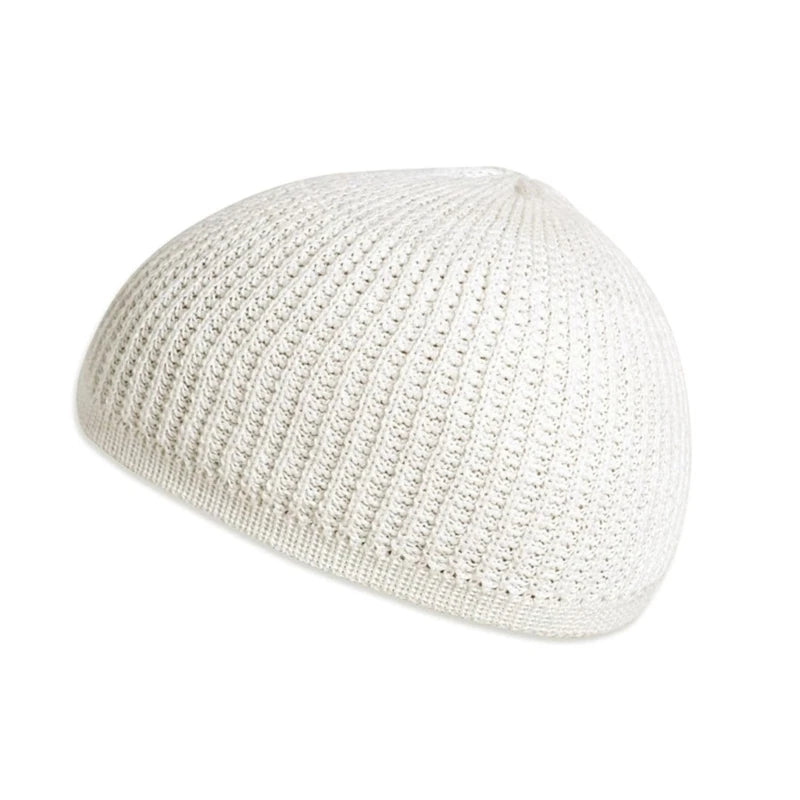 Ethnic Muslims Men Prayer Hat Knitted Islamic Kufi Hat Comfortable Namaz Hat Traditional Islamic Headwear