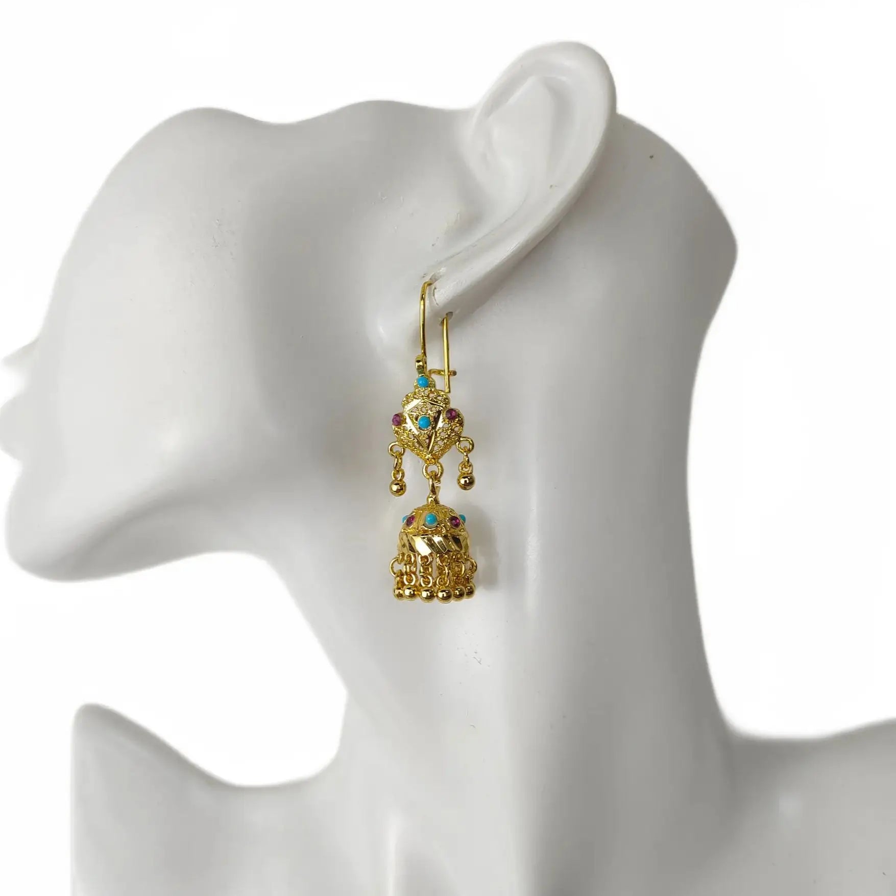 24k Gold Plated Hanging Earrings Jhumka