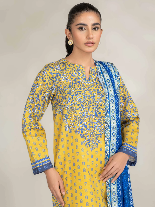 Limelight: 3 Piece Khaddar Suit-Printed (Unstitched)
