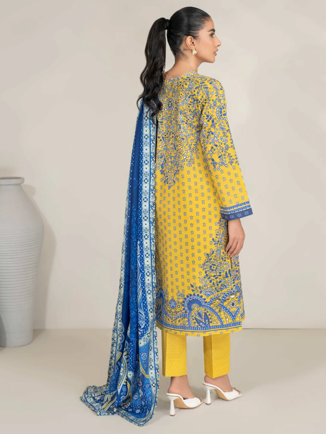 Limelight: 3 Piece Khaddar Suit-Printed (Unstitched)