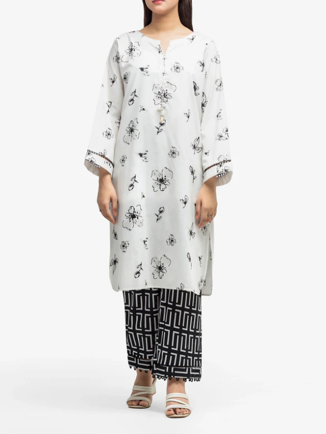 Edenrobe: Pret 2Pc Printed Cambric Shirt Trouser