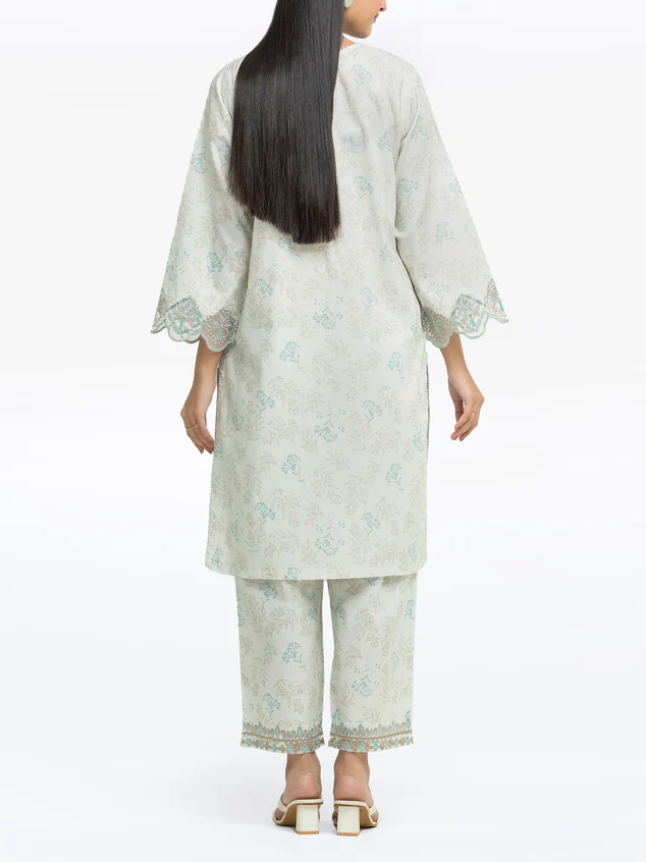 Edenrobe: Pret 2Pc Embroidered Dobby Shirt Trouser