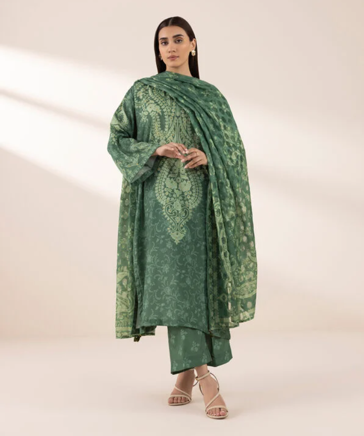 Sapphire: 3 Piece - Embellished Silk Suit