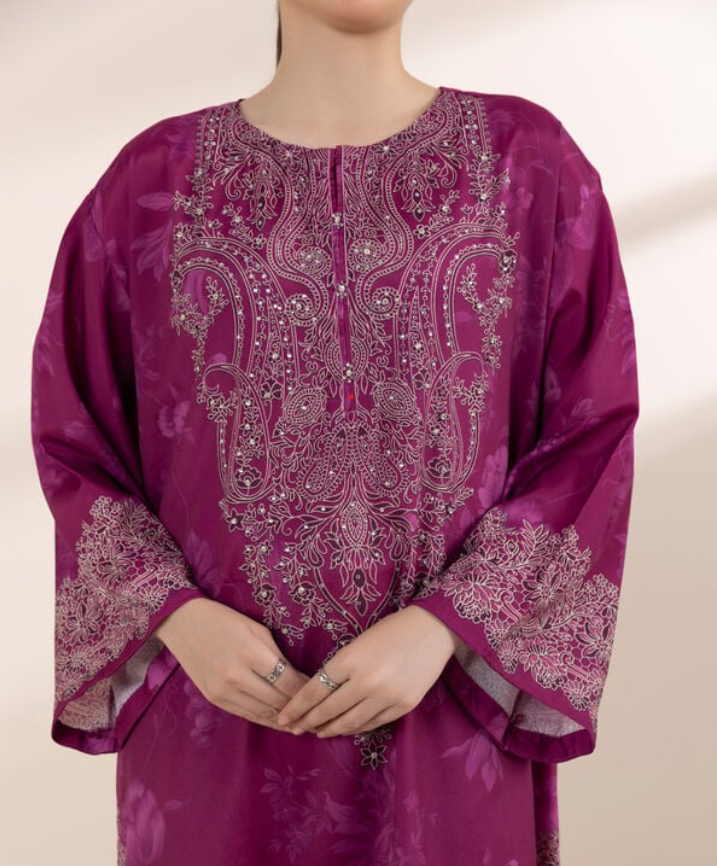 Sapphire: 3 Piece - Embellished Silk Suit
