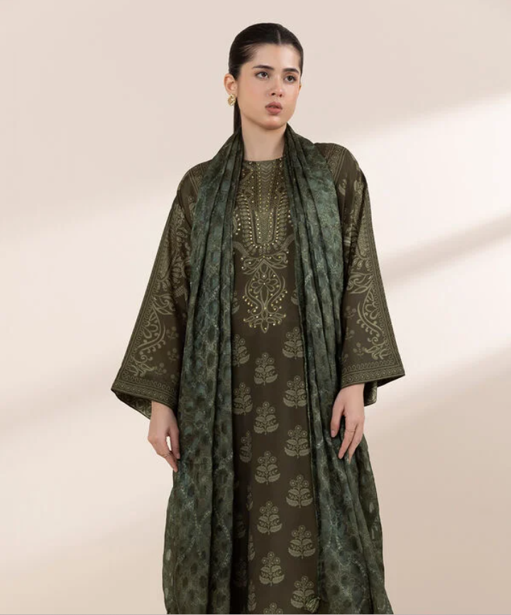 Sapphire: 3 Piece - Embellished Silk Suit