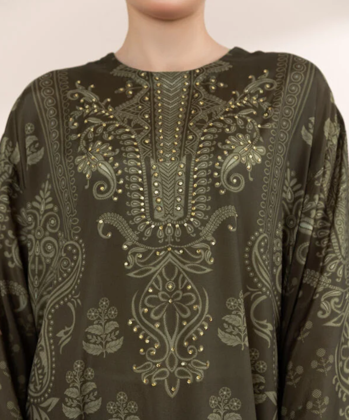 Sapphire: 3 Piece - Embellished Silk Suit