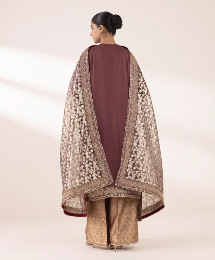 Sapphire: 3 Piece - Embroidered Chiffon Suit (Ready to wear)