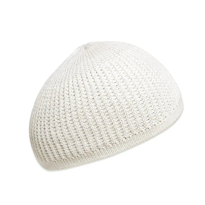 Ethnic Muslims Men Prayer Hat Knitted Islamic Kufi Hat Comfortable Namaz Hat Traditional Islamic Headwear