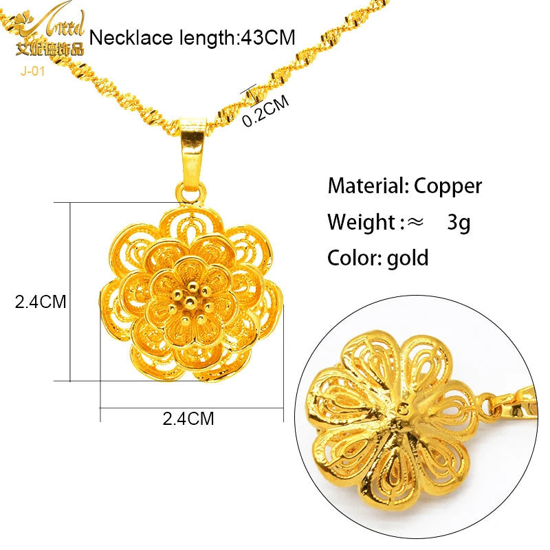 Golden Necklace with Pendant