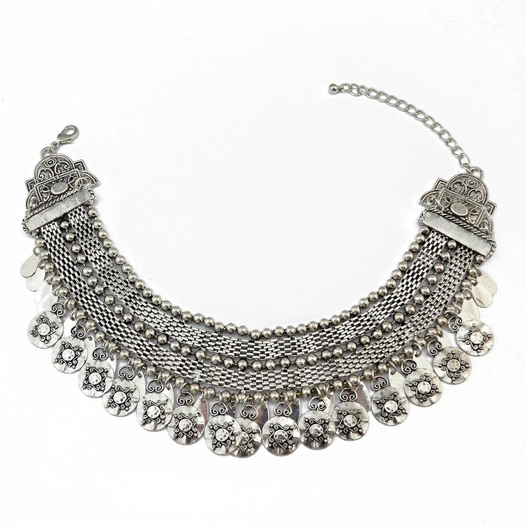 Turkish Ethnic Coin Choker Necklace
