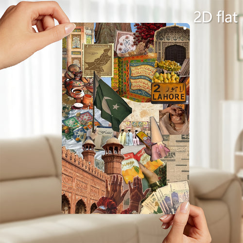 1pc Handcrafted Pakistan Cultural Mosaic Metal Wall Art - Vibrant Traditional Motifs, Weather-Resistant Iron, Pre-Drilled for Easy Hanging, 19.99x29.97 cm Indoor/Outdoor Decor for Living Room, Garden, Patio & Holiday Displays