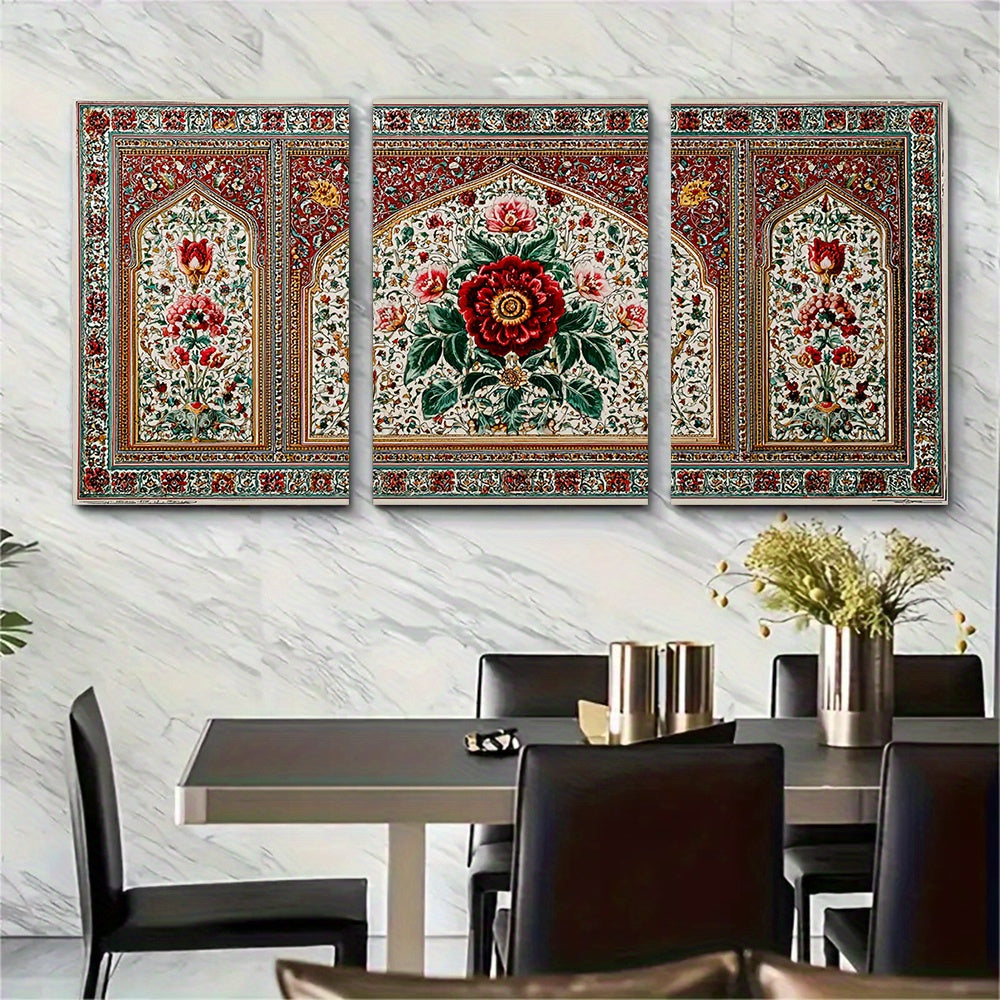 3pcs, 2D Flat Framed wall art - 40.64x60.96 cm, Set of 3 Pakistan Posters, Pakistan Travel Prints, Islamic Travel Art, Floral Wall Art, Arabic Art Poster, Pakistani Decor, Pakistani Gift627An03615