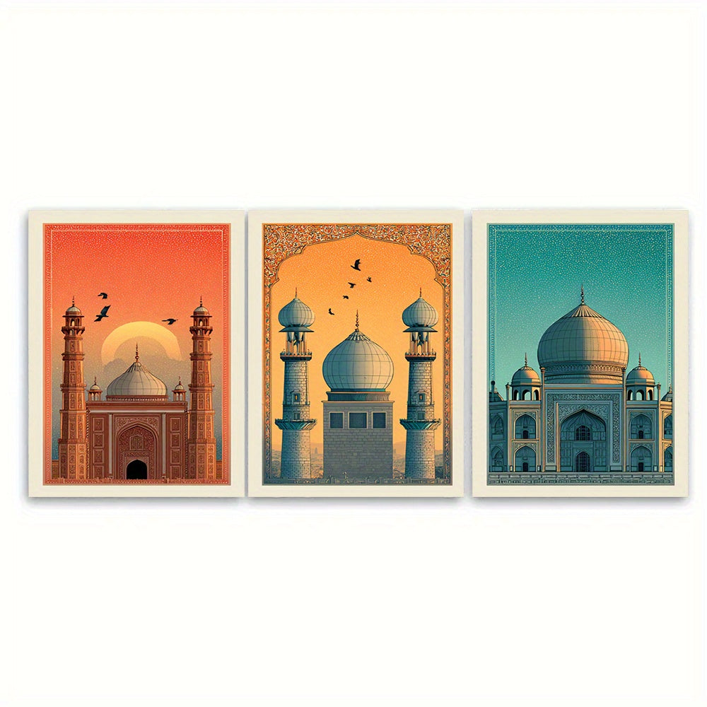 3pcs, 2D Flat Framed wall art - 40.64x60.96cm, Set of 3 Karachi Posters, Pakistan Travel Prints, Karachi Travel Art, Islamic Wall Art, Islamic Travel Posters, Muslim Gift, Pakistani Decor, 2D Flat