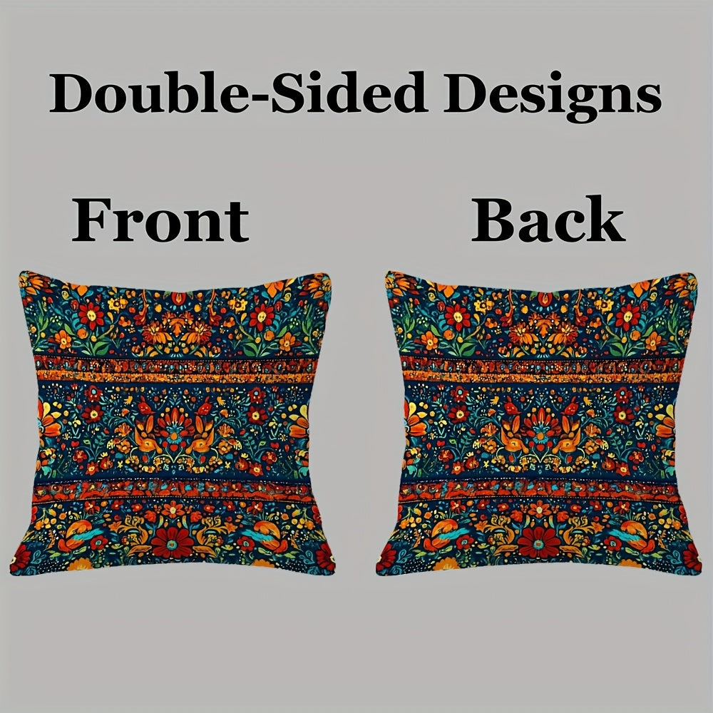 1pc Vibrant Pakistani Truck Art Inspired Design 45.72x45.72 cm Polyester Pillow Cover, Zipper Closure, Sofa Bed Multipurpose Room Decor, No pillow core tryu10